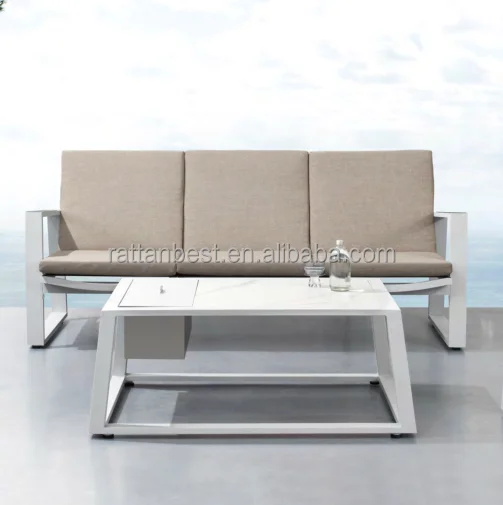 Stainless steel upholstered sofa set garden furniture set