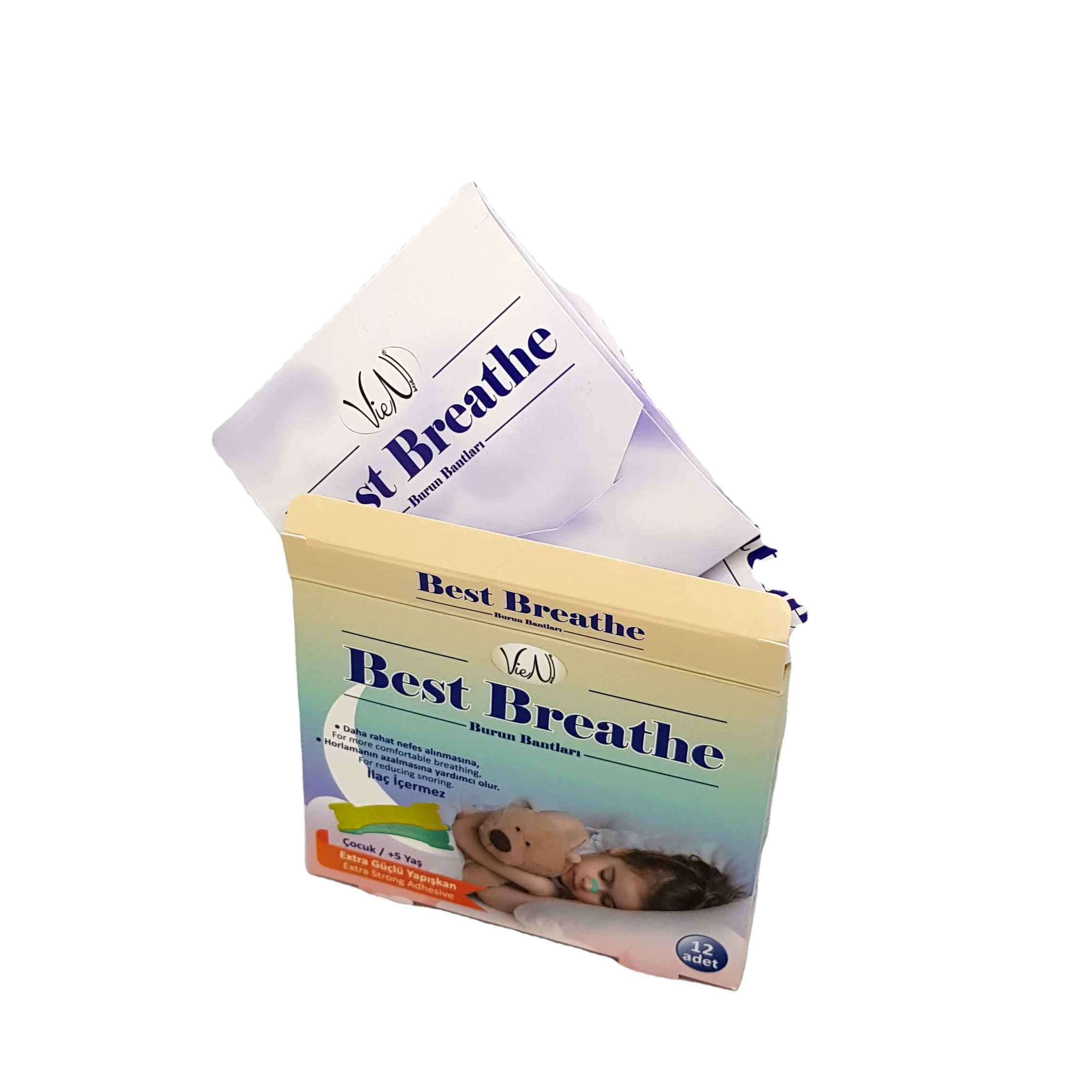 Offset Printed Breathe Nasal Strips Boxes Luxury Colorful Printing Folded Paper Packaging