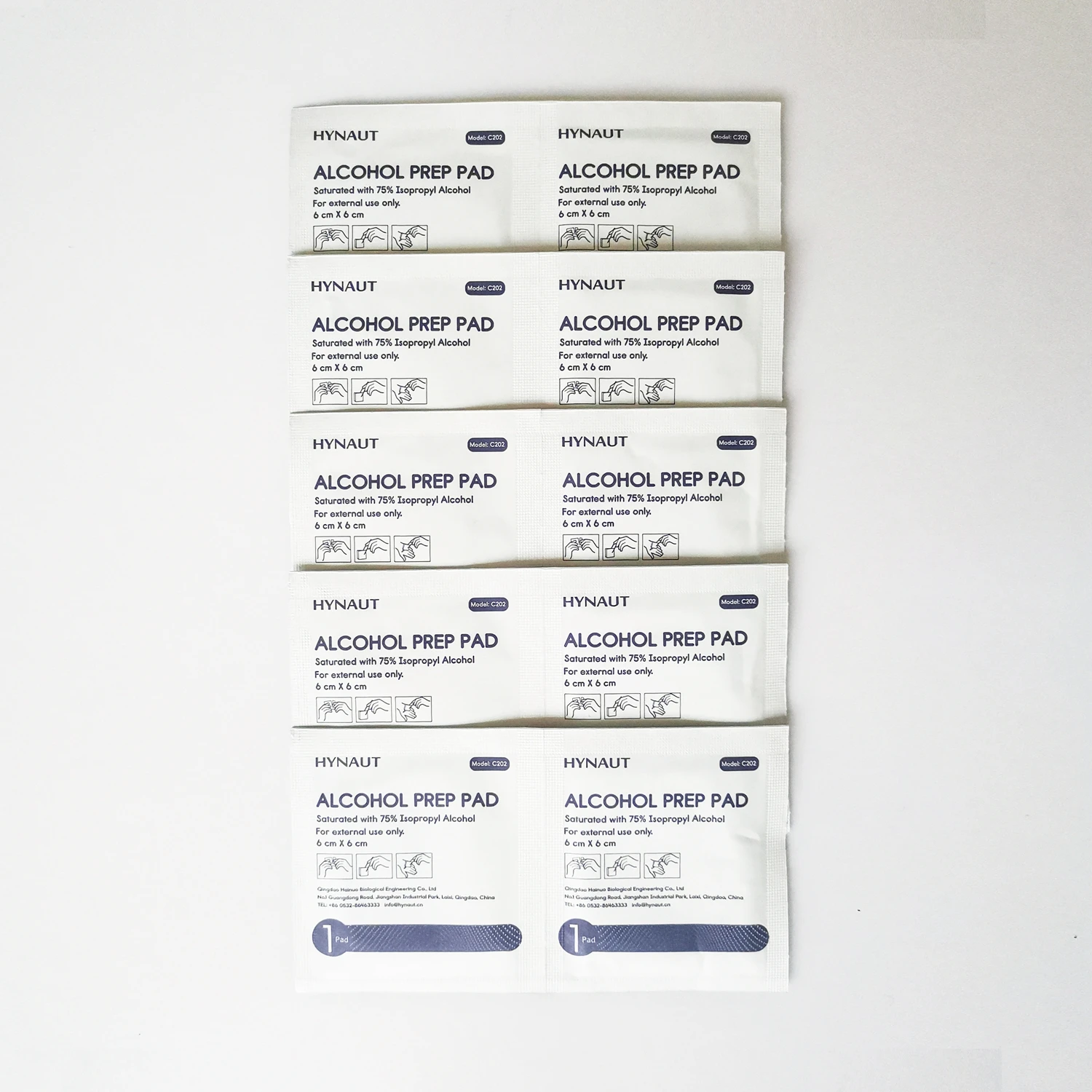 HYNAUT CE ISO13485 NDC EPA 70% isopropyl alcohol pad Alcohol prep pad