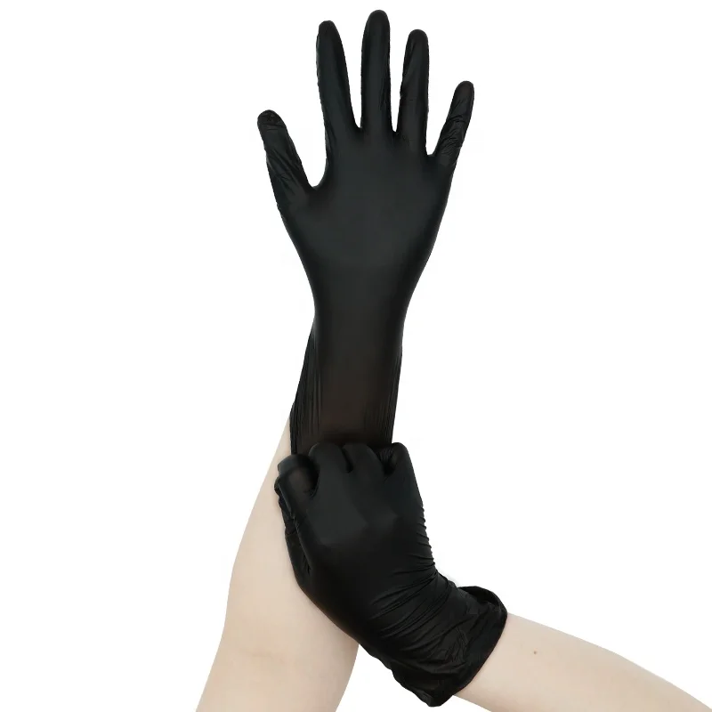 Bluesail PVC Gloves Non Latex Medical Exam Protective Hand Gloves Doctor Disposable Powder Free Black Vinyl Gloves for Hospital