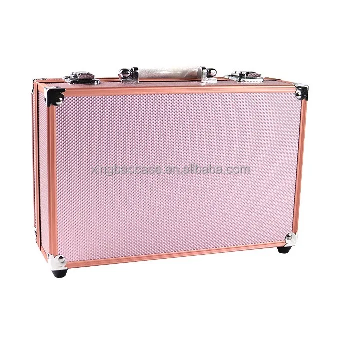 Professional Beautiful Aluminum Cosmetic Makeup Case Hard Case For Travel Manicure Kit  aluminum makeup case