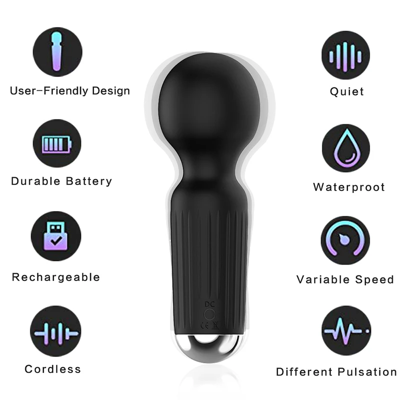 Factory Price Wholesale 15 Speed Powerfull Massager Large Head Vibrator Waterproof AV Vibration Stick