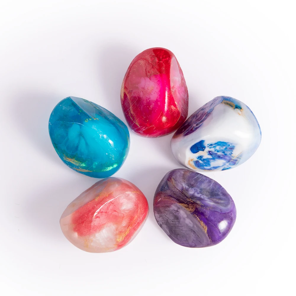 5 Pieces Fragrance Scented Handmade Crystal Gemstone Bar Soap
