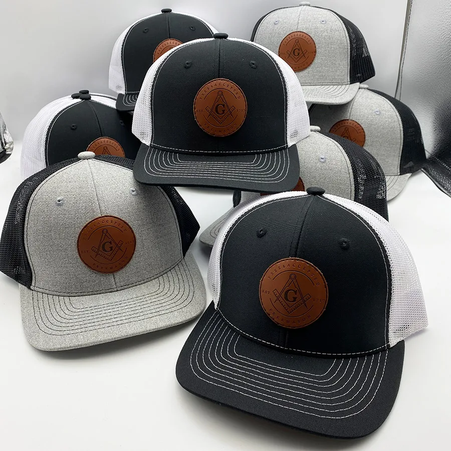 На заказ с логотипом Gorras тканая нашивка Richardson 112, спортивные шапки для дальнобойщика, 5 панелей, кожаная нашивка, шляпа для Дальнобойщика