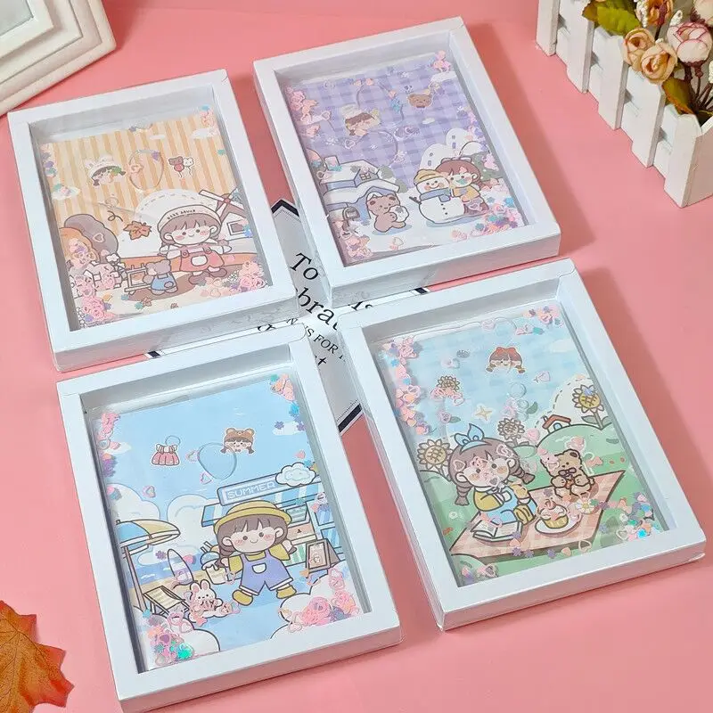 Wholesale Collection Glitter Pvc oil Girl Cover Notebooks And Pen, Suitable For Students Stationary set