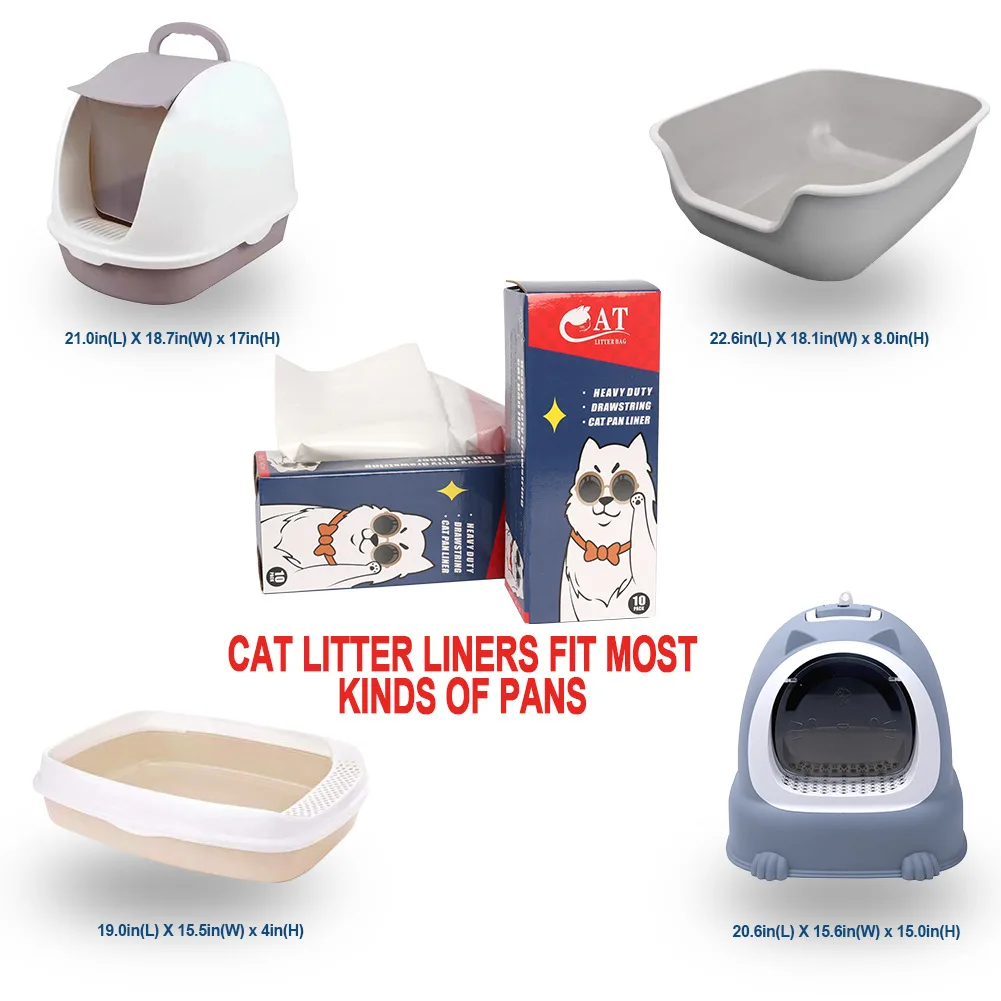 Thickened Drawstring Cat Litter Basin Garbage Bag Cat Litter Bag Cat Toilet Lining Collection Poop Trash Bag
