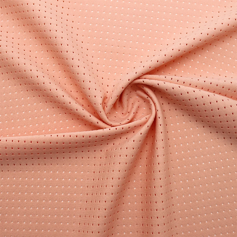Spot Supply Hot Selling Breathable Quick-dry Nylon Spandex Stretch Mesh Fabric 200GSM Circle Mesh T-shirts Sportswear Fabric