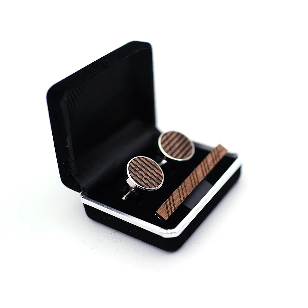 Деревянные Запонки, зажимы для галстука для мужчин, французские деловые манжеты, французские манжеты, деревянные зажимы для галстука под заказ