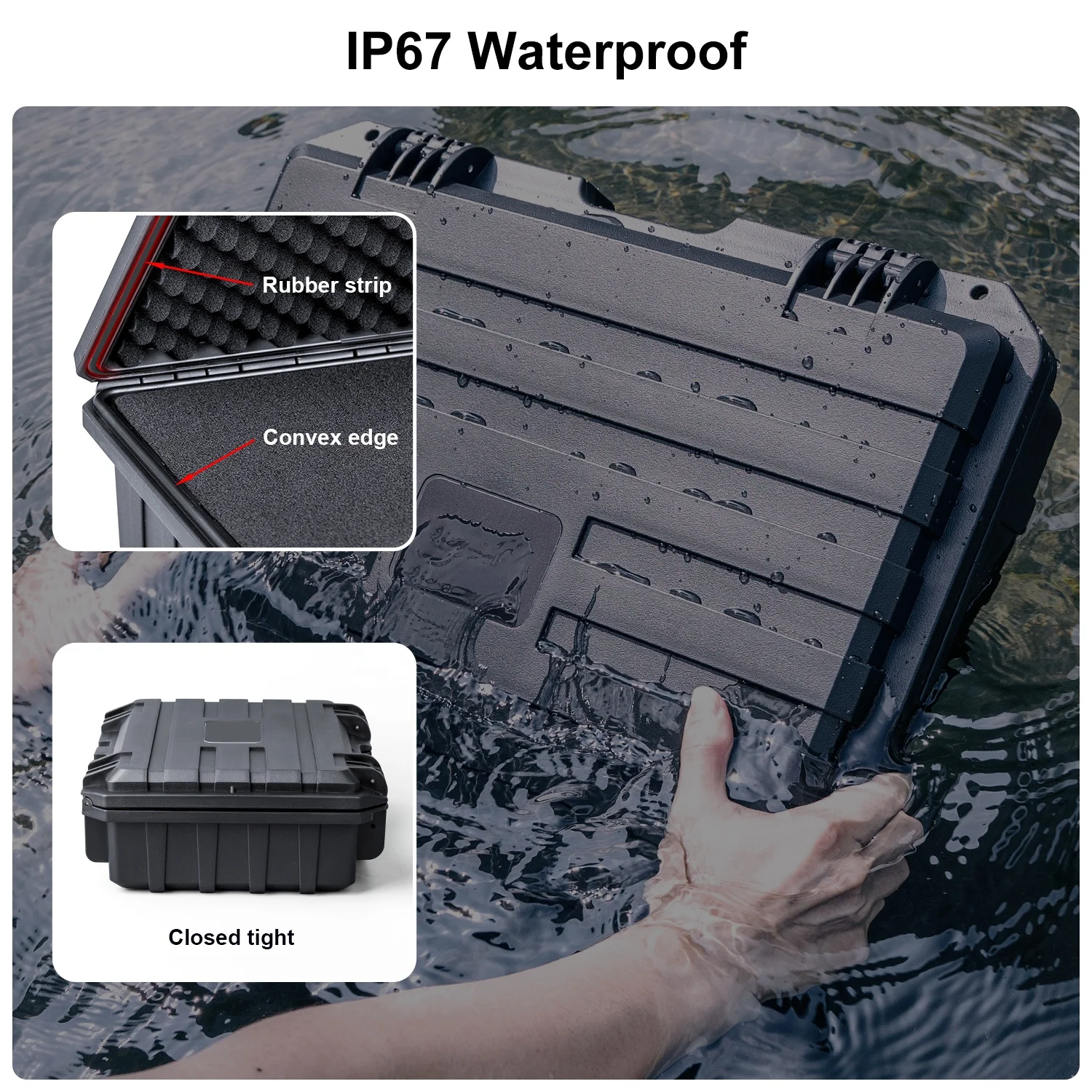 282210F Small Hard Carrying Case with Foam for Osmo Pocket/Action/Mobile/GoPro Hero/Insta360 Ace Pro,Inner Size 28.4x22.4x10.1cm