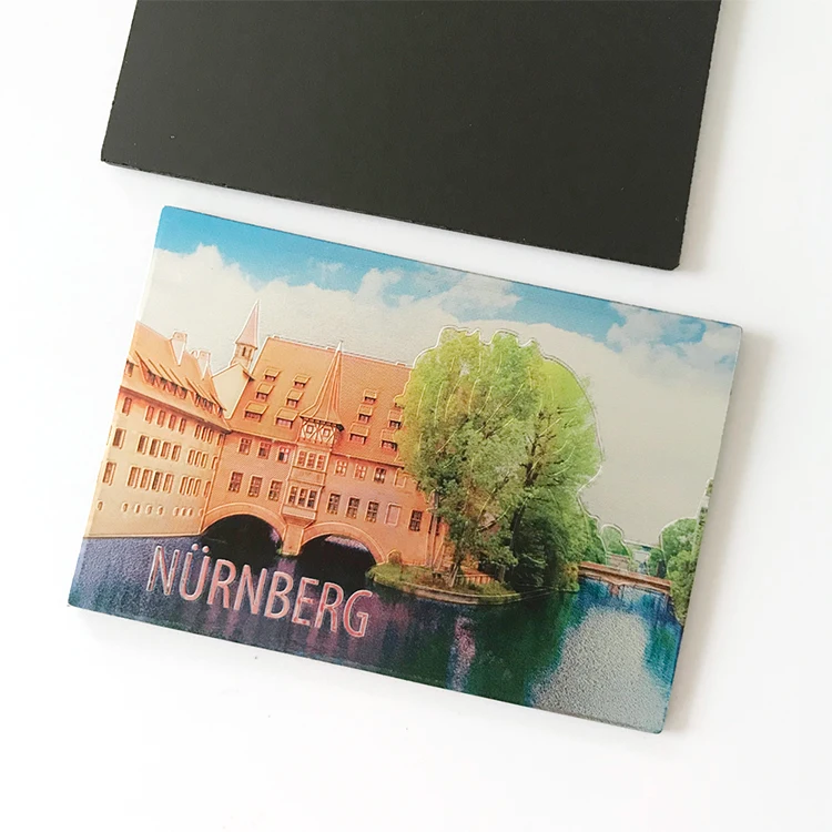 Customized Aluminum Foil Creative Souvenir Fridge Magnet Embossed Refrigerator Sticker