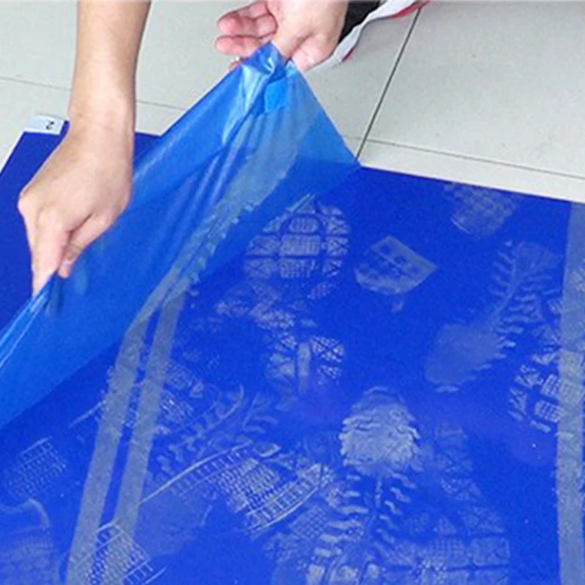 Blue PE 30 layers Esd Sticky Mat Adhesive Floor Mat Anti Slip Dust Remove Peelable Cleanroom Sticky Mat