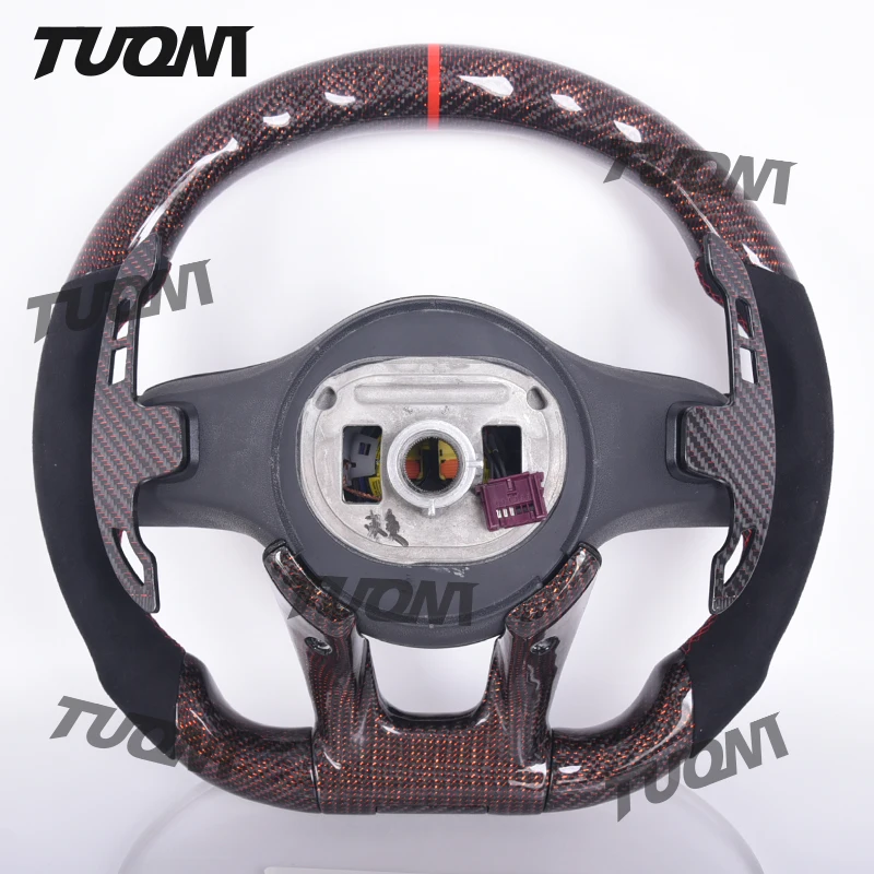 OEM For Mercedes Benz W204 W205 A45 Carbon Fiber Steering Wheel With LED Lights Paddle Shifters