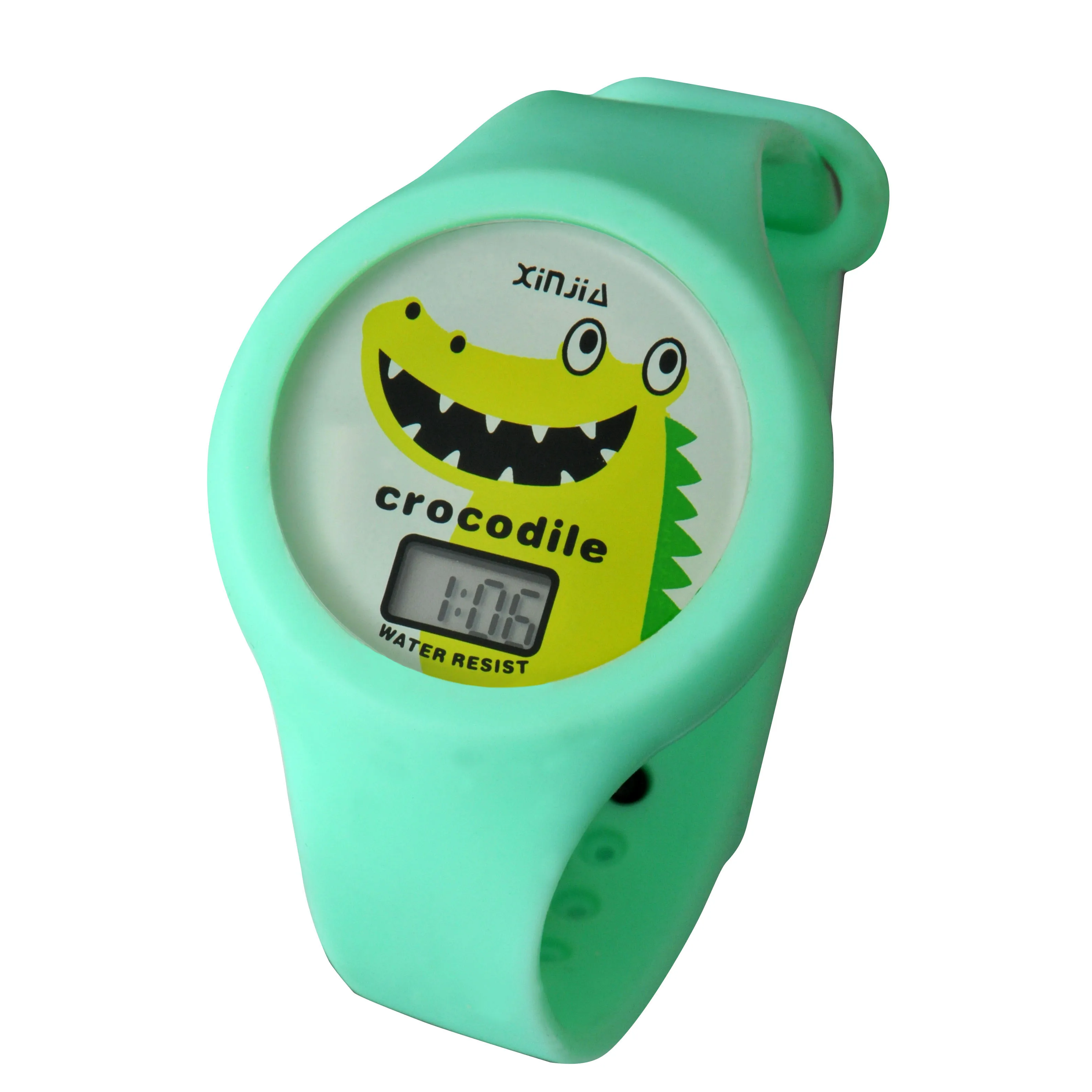 Xinjia Children Plastic Cartoon Watch Customized Oem Digital Wristwatches Silicone Cute Animals Watches Without Light