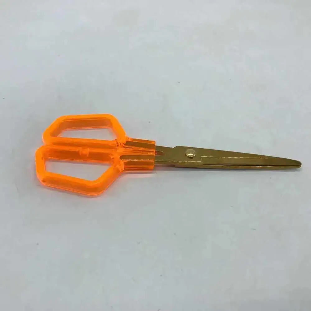 7-Inch Rose Gold Scissors with Orange Acrylic Handle and Stainless Steel Blade for DIY Embroidery and Fabric Paper Cutting