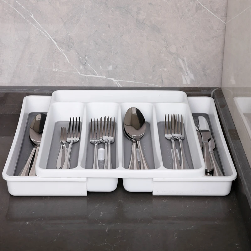 New Home Drawer Divider Cutlery Storage Expandable Kitchen Flatware Tray Drawer Cutlery Drawer Organizer Expandable Utensil Tray