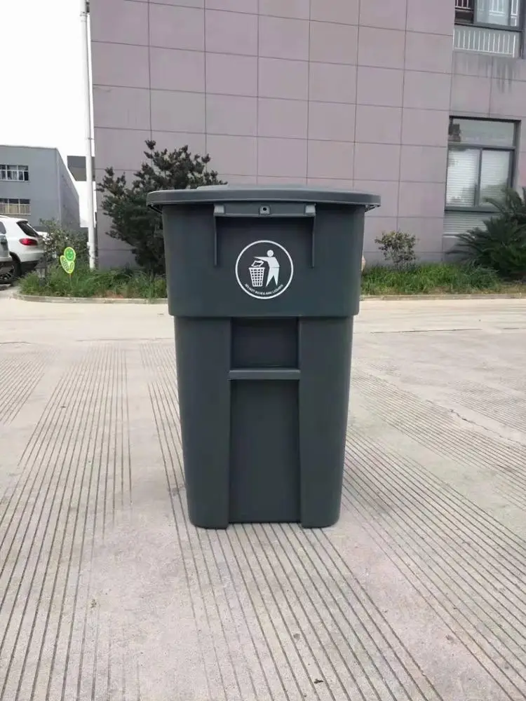 200 Liter Wheely Bin Garbage Waste Bin Manufacturer Price Bulk Round Sustainable Wholesale Plastic Trash Cans Rolling Cover Type