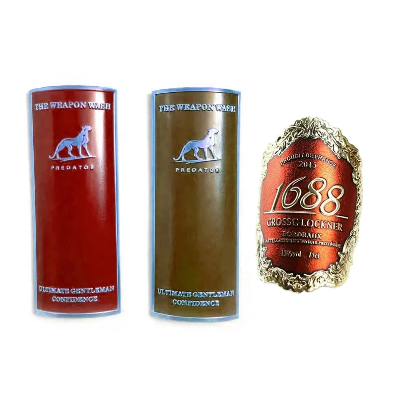Custom Metallic Nickel Decal Labels 3D Transfer Sticker Embossed Metal Logo Stickers Gold Perfume Bottle Label Stickers