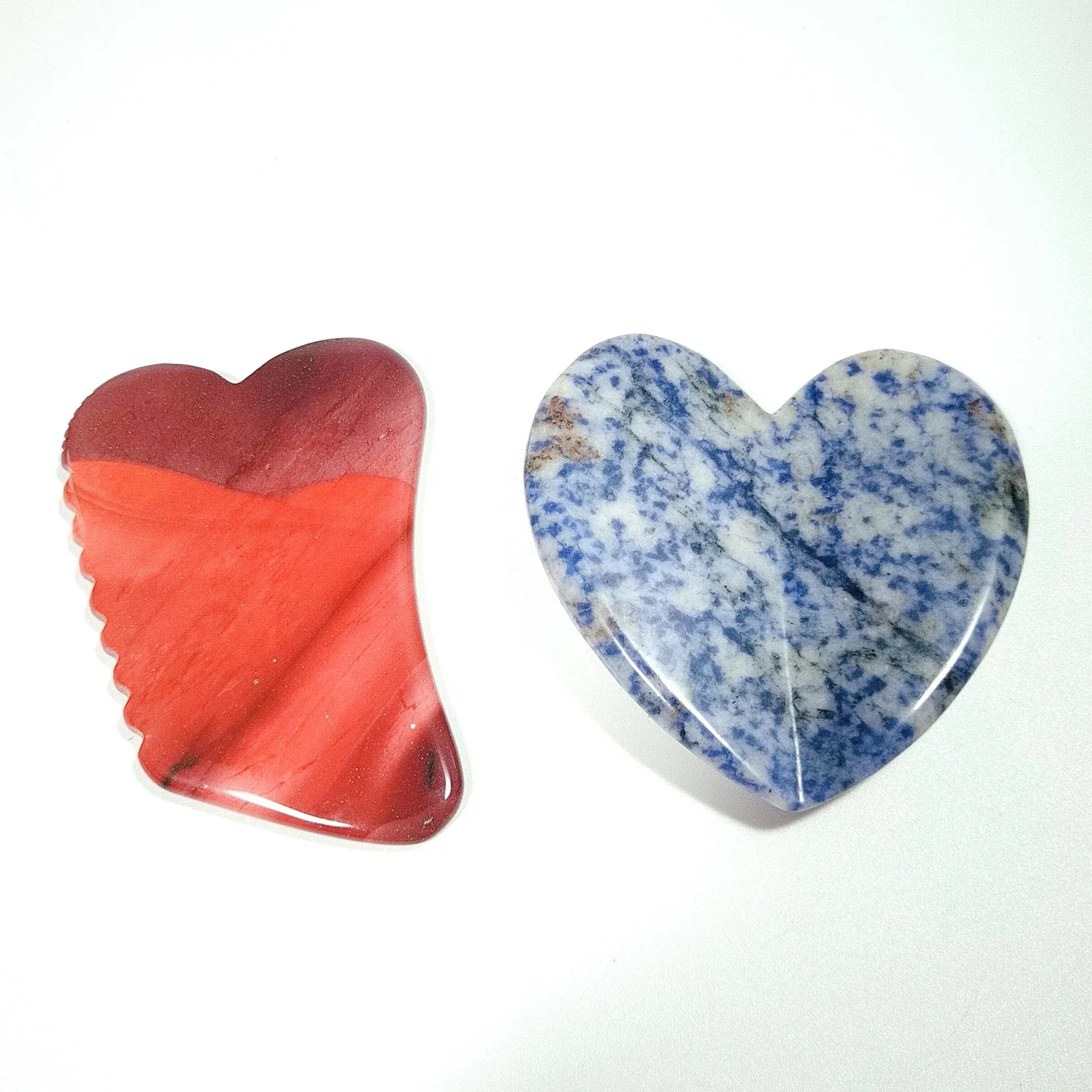Prezzo diretto della fabbrica macchia blu jasper gua sha massaggiatore di giada naturale