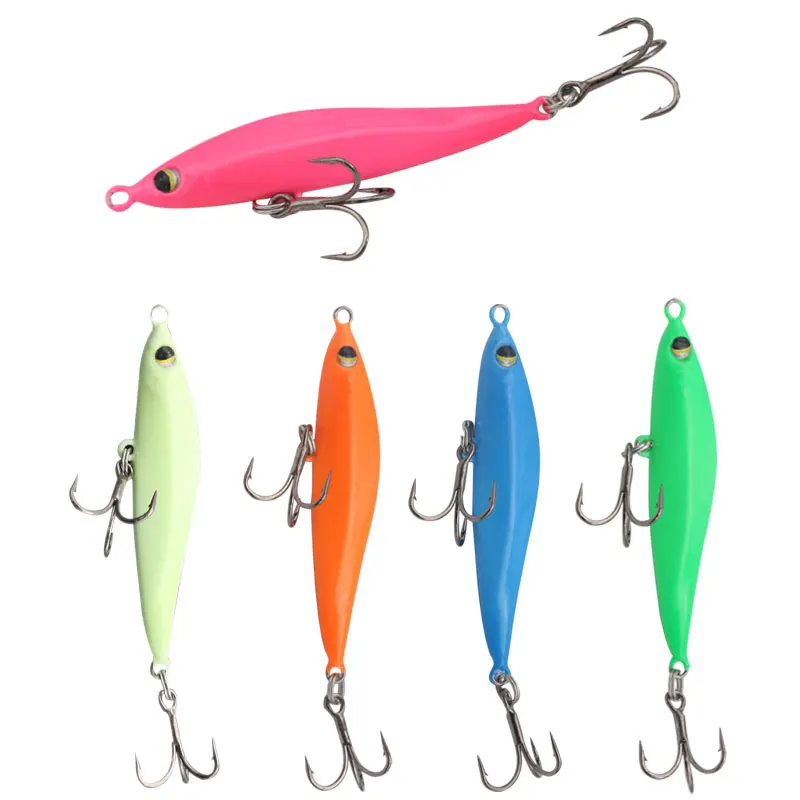 Hot Sale 20-40g Metal Fixture Bait Suit Artificial Sea Bass Candy Luminous Hard Spinner Baits for Marlin and Bream Fishing