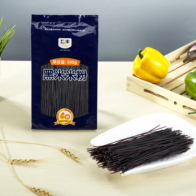 Chinese Factory Wholesale Low Fat Gluten Free Noodles Dried Black Rice Vermicelli