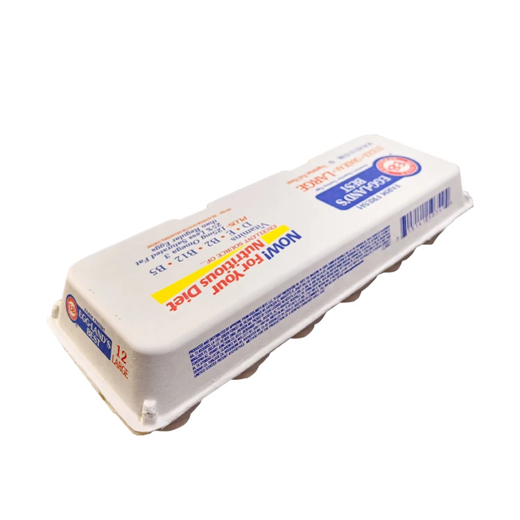 Customized Eco-friendly Egg Tray Carton with Cover Dry Pressed Pulp Molding Different Size Eggs Box