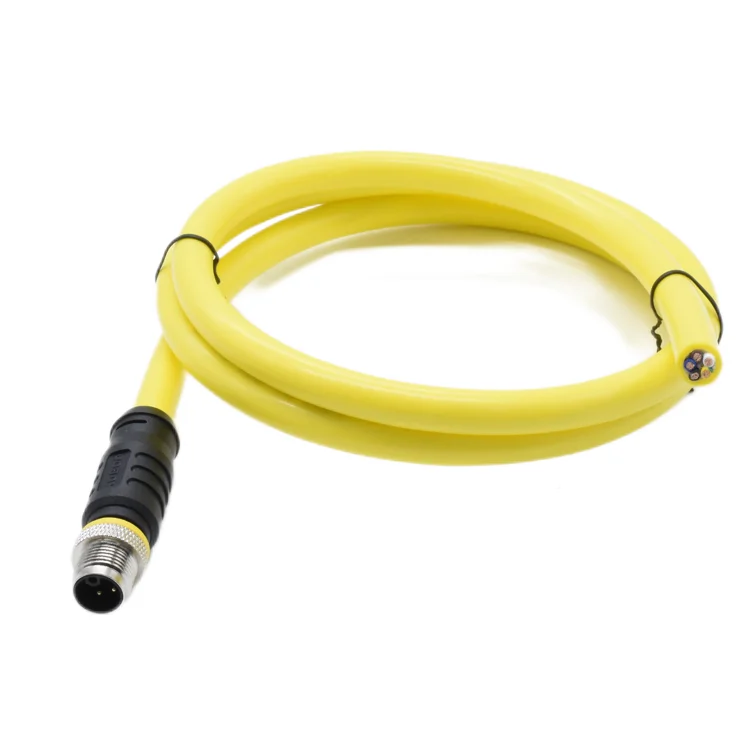 Westsam желтый PUR водонепроницаемый кабель питания для сигнала, L-код, авиационный разъем M12 L, штепсельная вилка