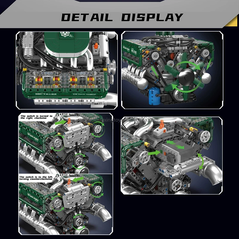 Формовочный 10182 Новый V8 танковый двигатель креативные игрушки Модель игры технические развлекательные модели для детей наборы строительных блоков