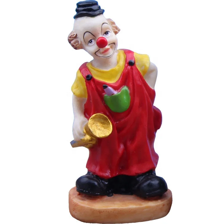 Factory Cheap wholesale Tabletop Decoration polyresin dolls mini Resin Joker Clown Figurine