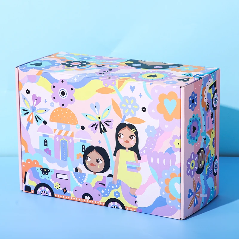 Custom Printing Corrugated Mailer Mailing Make up Cosmetic Lipstick Packaging Paper Shipping Boxes with Logo Black White Pink