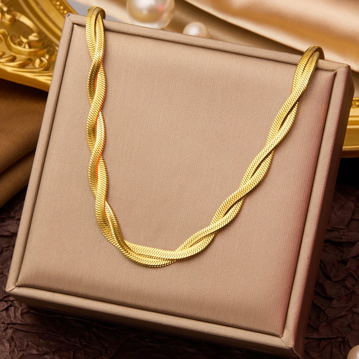 Hot Stainless Steel 18k Pearl Shell Zircon Cross Clover Butterfly Heart Pendant Necklace Women Bow Water Drop Charm Necklace