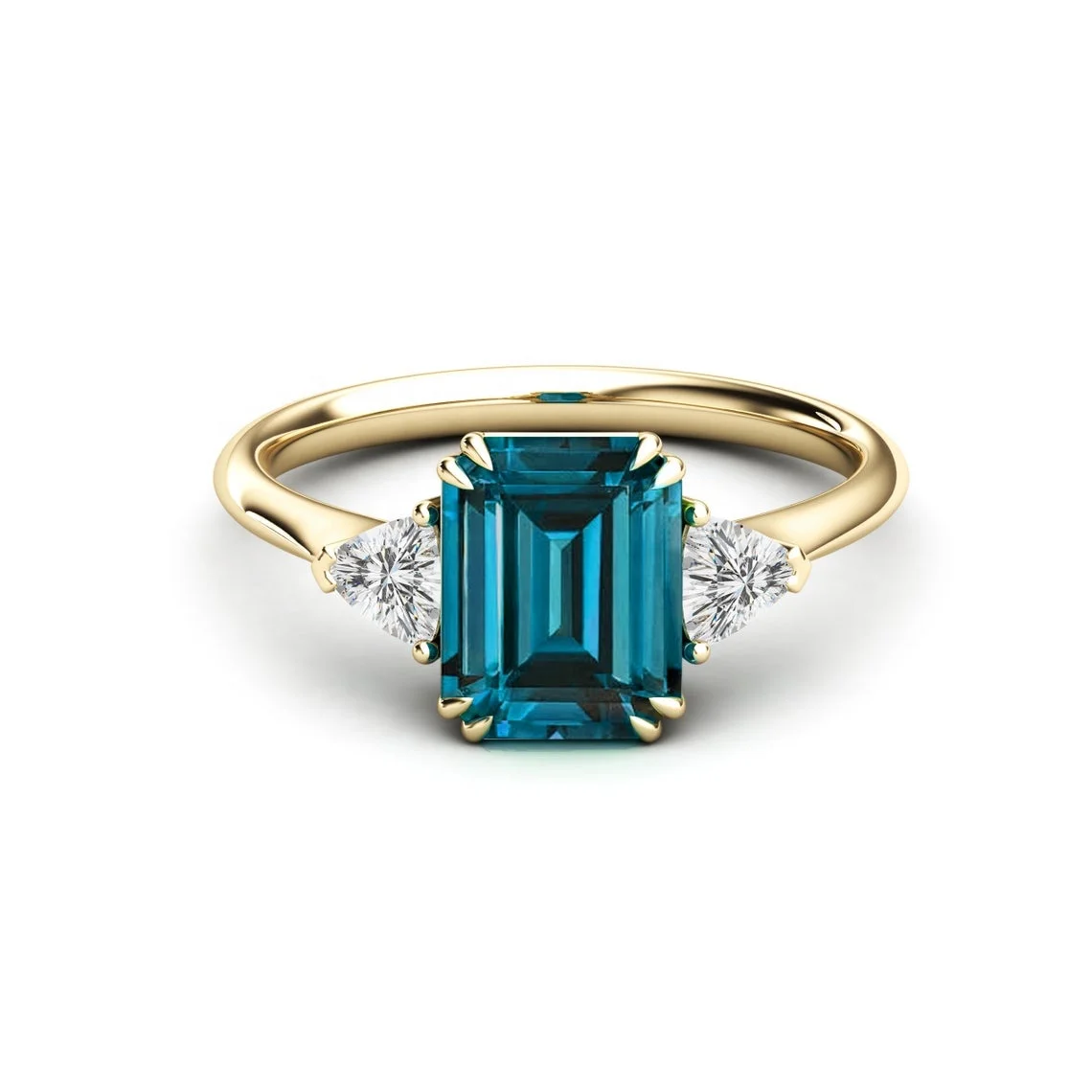 925 Sterling Silver Attractive Emerald Cut Blue Topaz Engagement Ring Jewelry For Women At Wholesale Price Shop Now