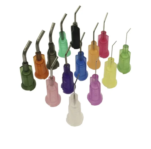 22 Gauge Pre Bent Needle Flow Tips Dispensing Irrigation Syringe Dental Supply