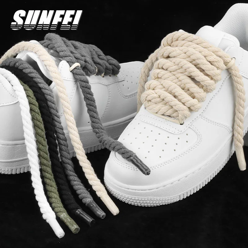 sunfei Multifunction Macrame Rope Twisted String Cotton Cord Rope shoelaces Round Colorful Twisted cord shoe laces