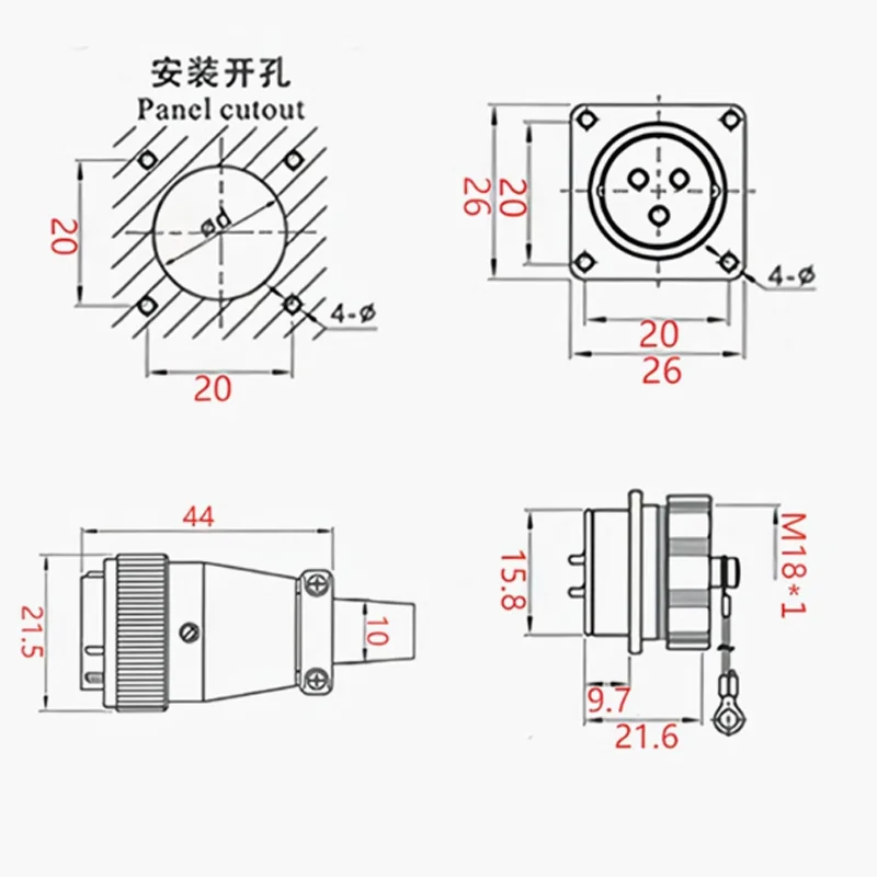 Electrical Connector Plug WS16 Aviation plug male and female docking  core 2 3 4 5 6 7 8 9 10pin socket industrial connector