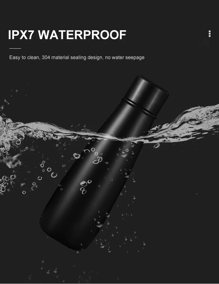 Luxury Black Design Drinking Water Alarm To Remind Temperature Display Stainless Steal Water Bottles