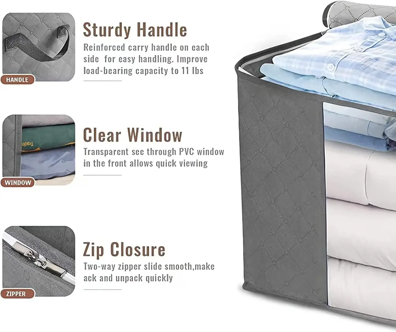 Cotton Linen Large Clothes Organizer Collapsible Folding Bed Thick Breathable Fabric Underbed Storage Boxes Bags