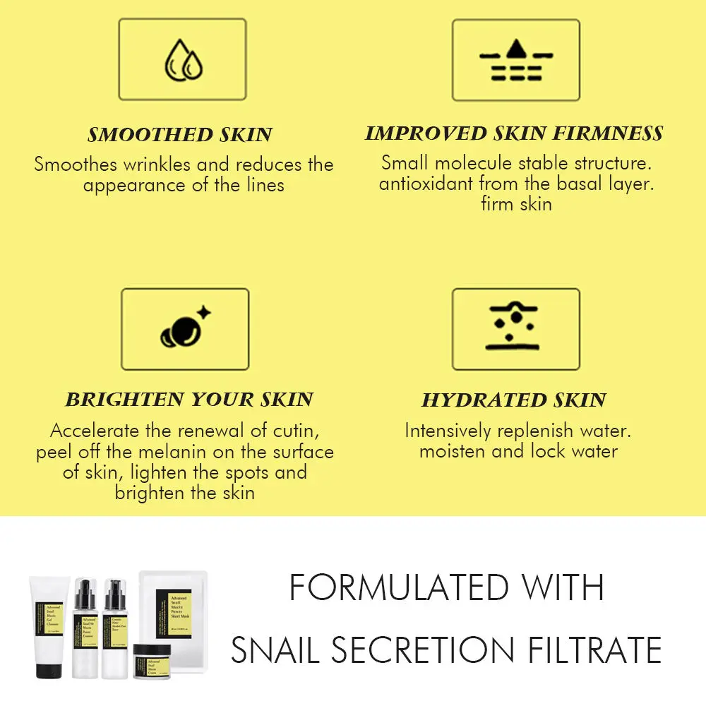 HANLINGER Private Label Customer Logo High Quality Beauty Whitening Moisturizing Brightening Snail Mucin Skin Care Set