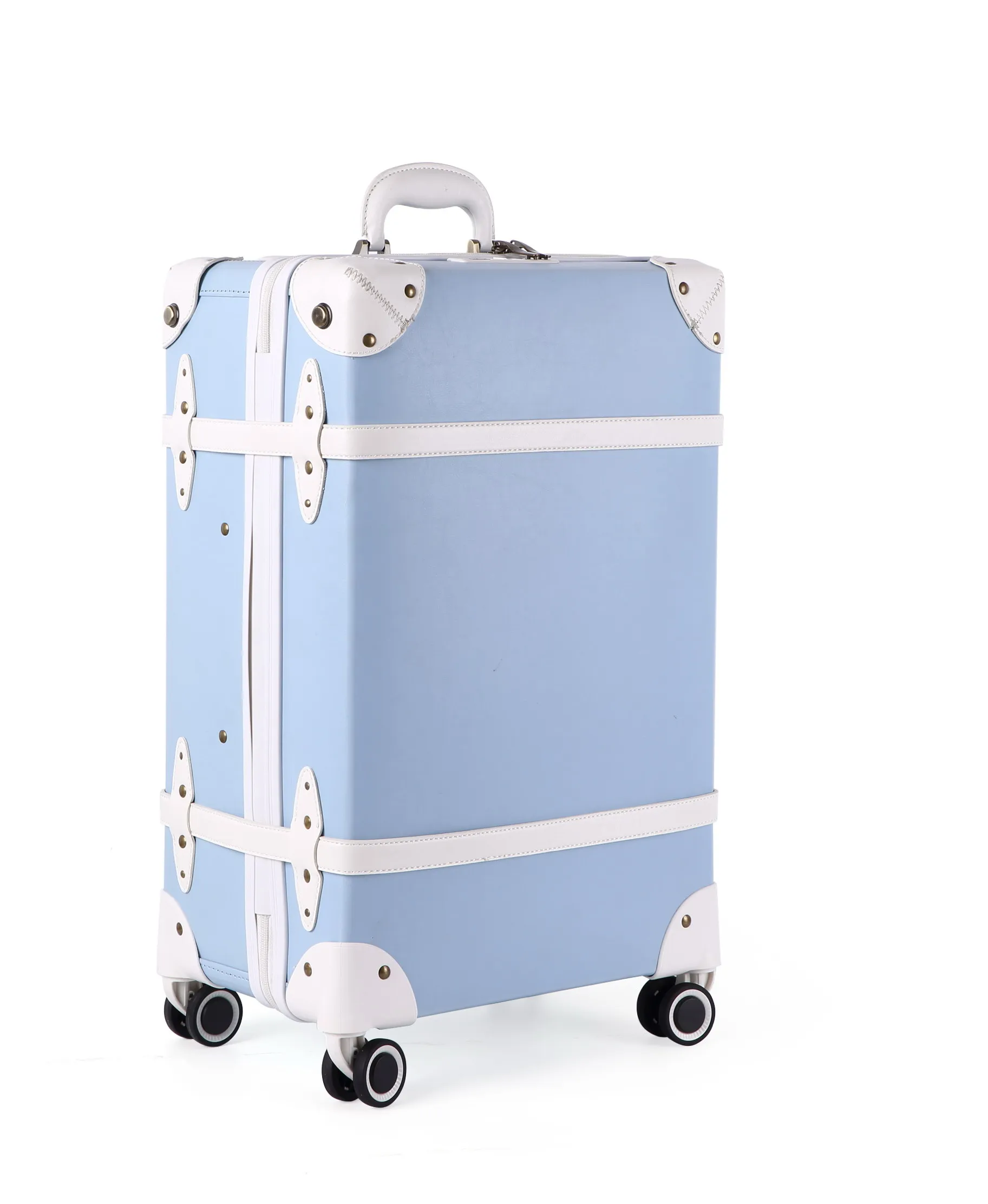 2024 Factory  New Design  PU Leather Zipper  Hand Made Suitcase