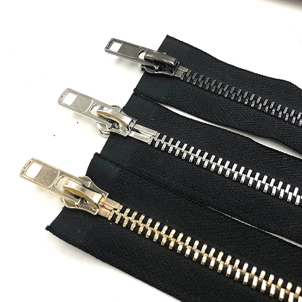 SAS Auto Lock Slider Zipper Multi-color 15-80cm Metal Zippers for Bags Jackets Open-End Double Side Zipper