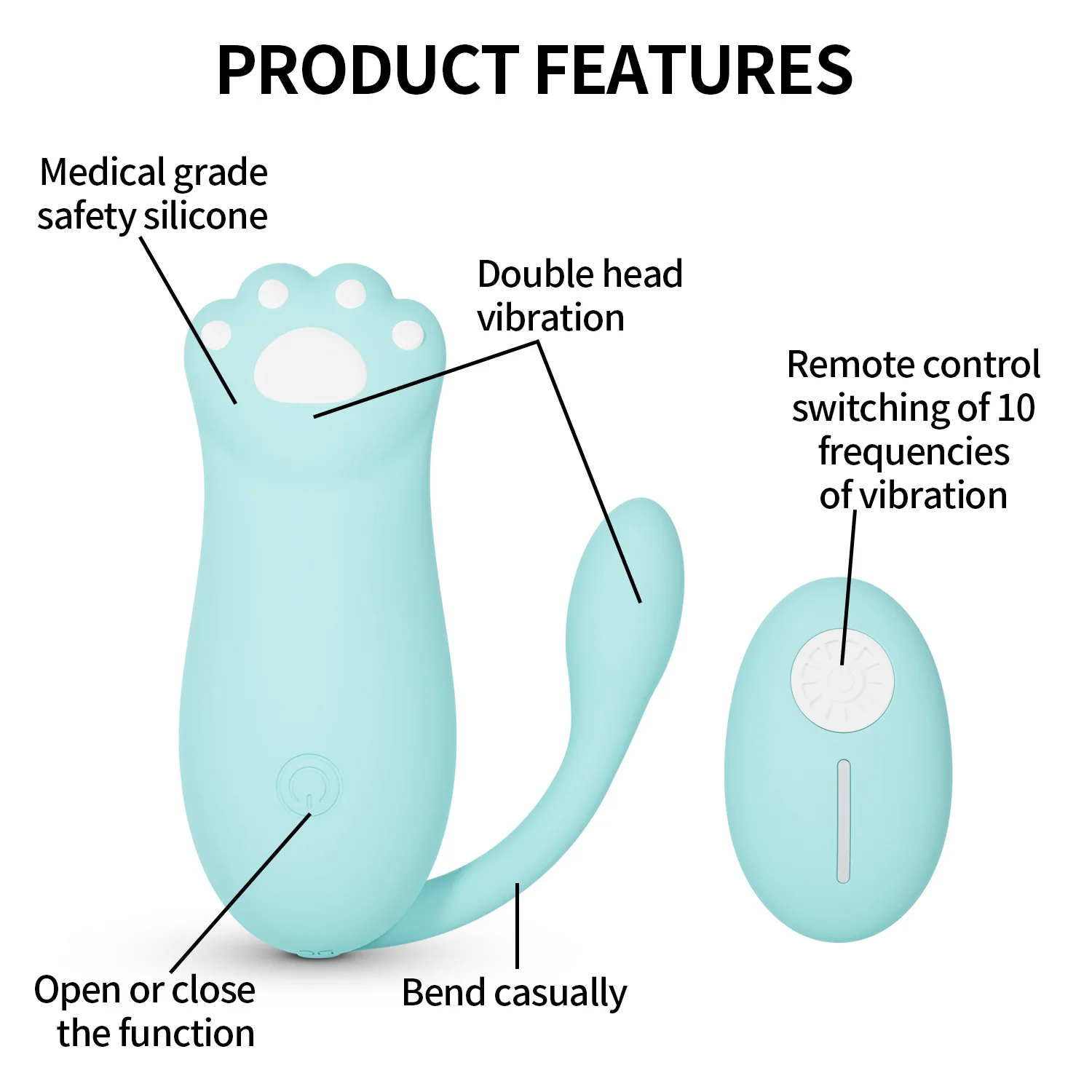 New Arrival 10 Speeds Remote Control Adult Vibrator Cat Paw Breast Message G Spot Bullet Sex Vibrators