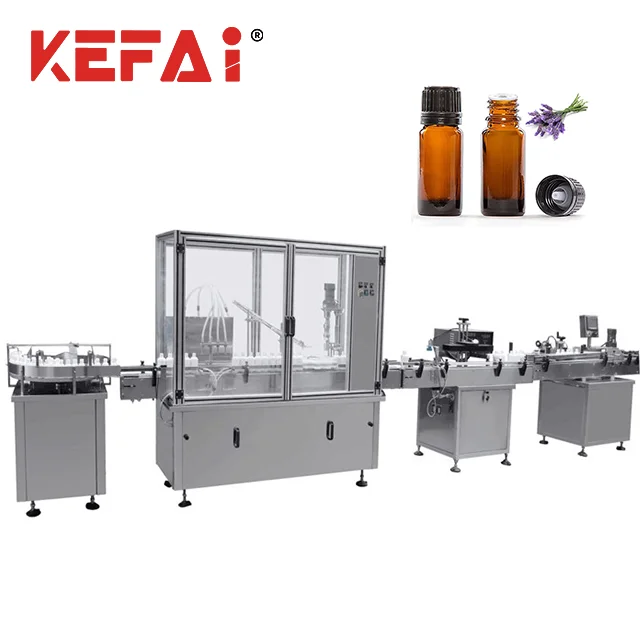 KEFAI Fully Automatic Essential Oi Bottle Filling Capping And Labeling Machine Essential Oil Filling Line