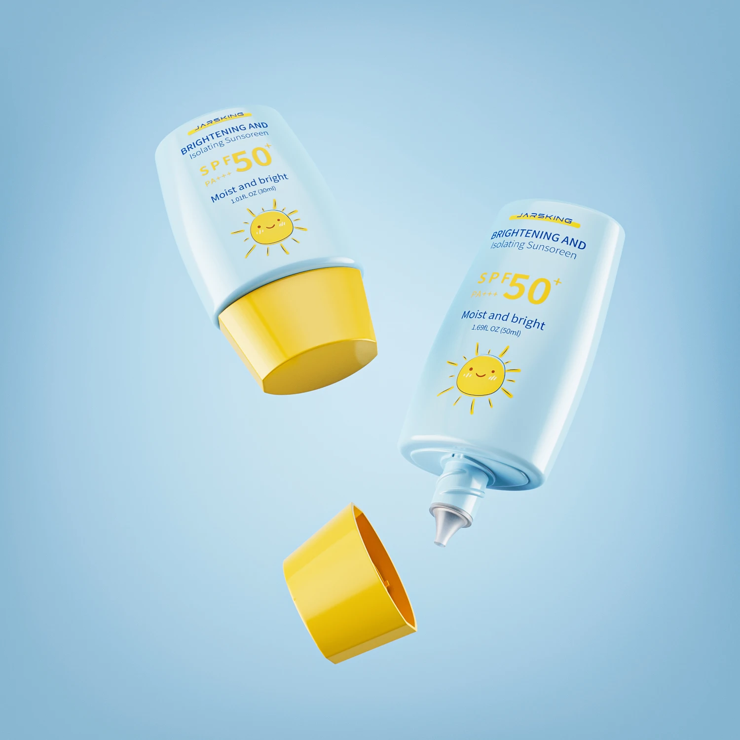 Luxury flat oval shape PE plastic cosmetics bb cream sunscreen squeeze bottle 30ml 50ml for sunscreen