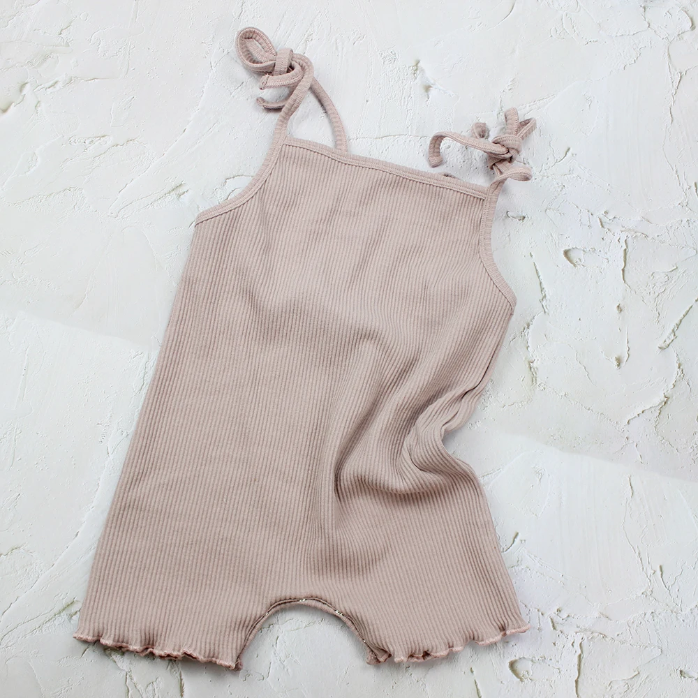High Quality ropa de bebe ribbed cotton strapless infant baby clothes summer rompers girls for 3-6 months
