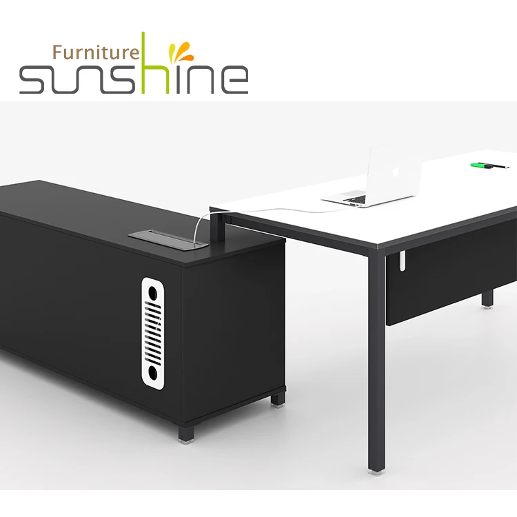 Modern Style White Office Table L-shaped  Executive Ceo Desk Office Desk