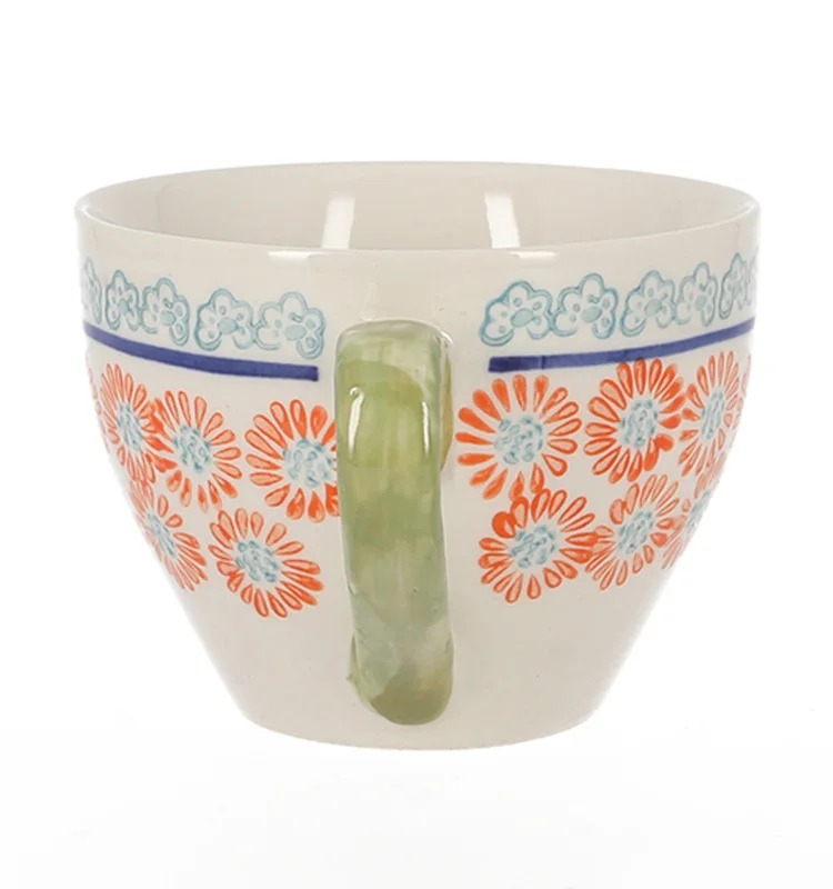 Hot sales chinese tea cup stoneware ceramic handpaint mug coffee cup tea mug  gift mugs