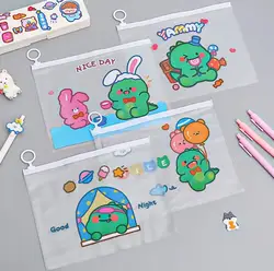 Custom Cheap Zipper Pencil Bag Transparent PVC Plastic Pen Bag School Pencil Case