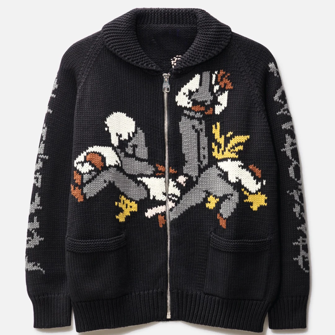 2023 Custom LOGO OEM men sweaters Intarsia Cotton Zip Up Cardigan Sweater Custom Casual Knitted Jacket Coat Knitwear For Men