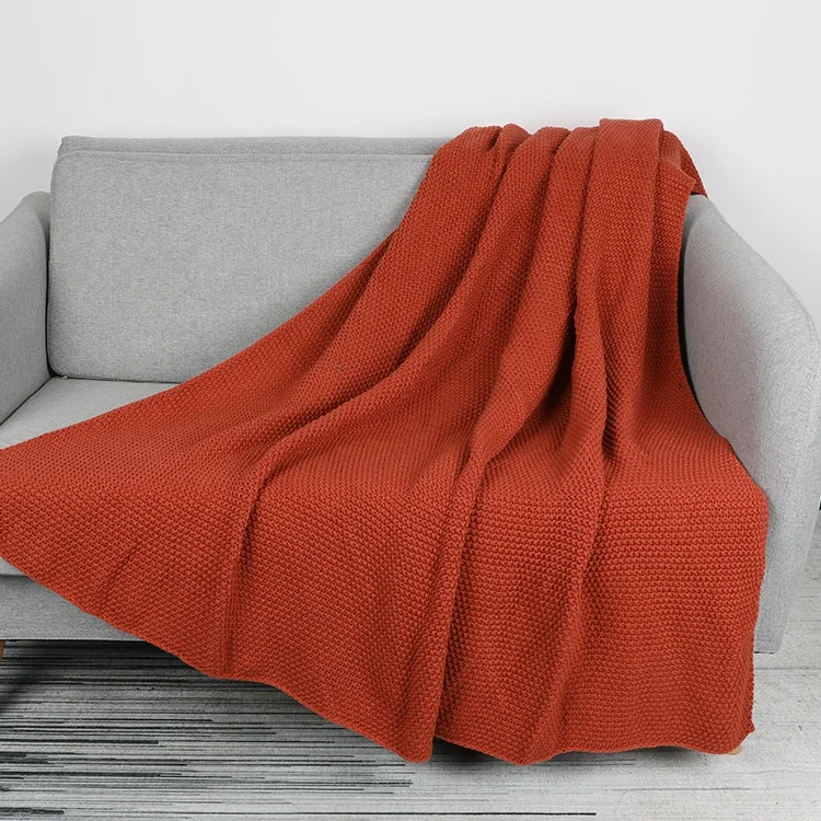 
Custom 100% Acrylic Knitting Throw Blanket 
