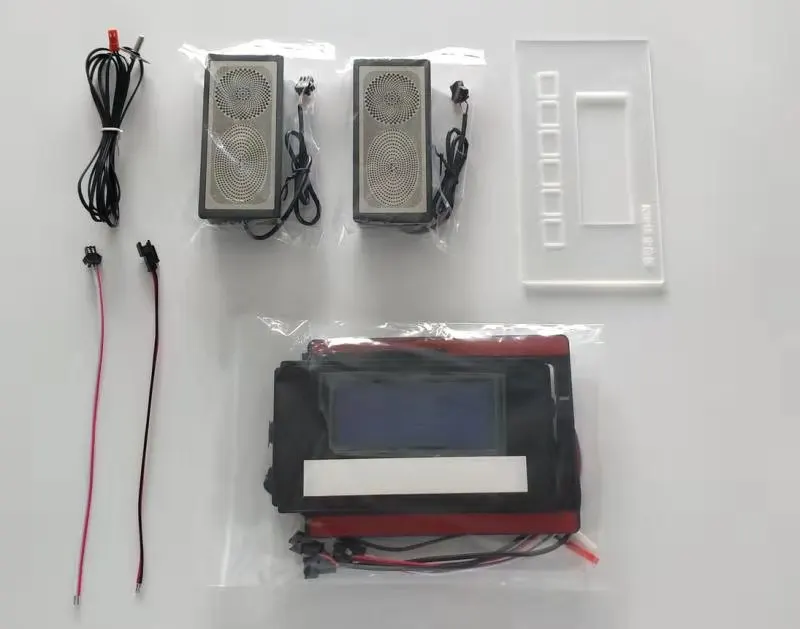 Six-key black color LCD screen music playback system defogger touch sensor switch for smart bathroom mirror