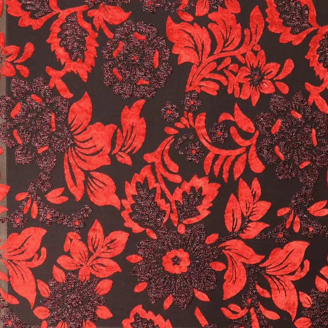 Micro Velvet 9000 For Middle East Glitter Sequin Devore Shiny Tulle